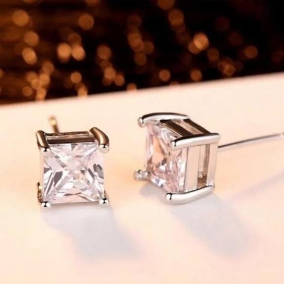 NEW  2.5 CT 925 STERLING DIAMOND SILVER EARRINGS, NICE EARRINGS, CUTE EARRINGS - Picture 4 of 6